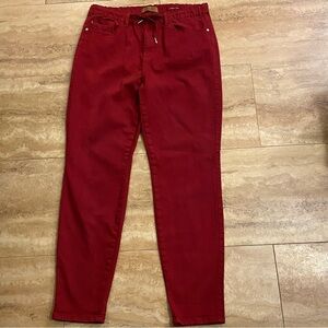 Judy Blue Jeans Womens 15/32 Garment Dyed Maroon High Rise Stretch Denim